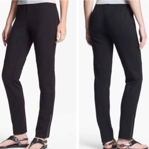 EILEEN FISHER Stretch Ponte Slim Ankle Zip Pants Black Size 1X